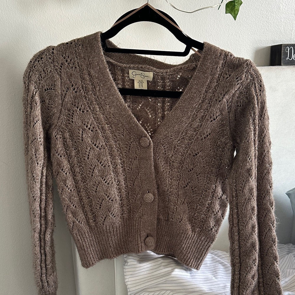 Jessica Simpson Taupe Knit Cardigan